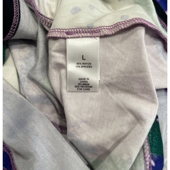 Lori Goldstein Logo Multicolor Tunic Blouse Ruffle Long Sleeves Large Lagenlook - Picture 5 of 9